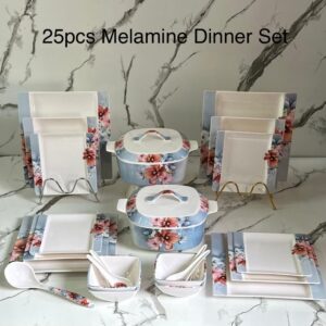 25 Pieces Complete Luxury Dining and Food Warmer Set