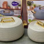 4-Set with Gold Handles Insulated Food Warmer/Hotpot