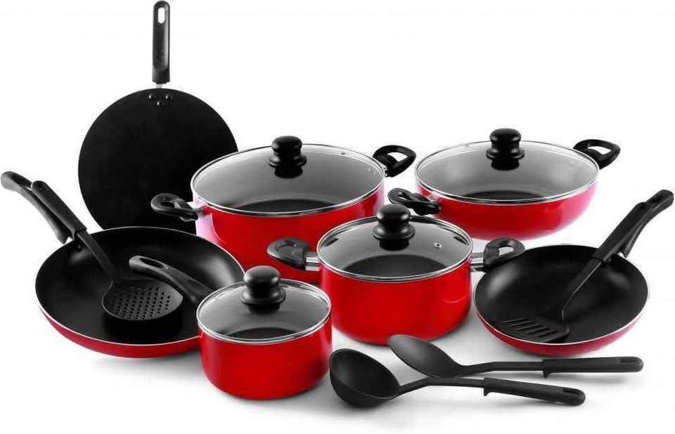 Premium 17-Piece Vibrant Non-Stick Cookware Set – Ultimate Family Culinary Collection