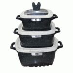 Premium 3-Pot Square Granite Cookware – Elite Die-Cast Non-Stick Collection
