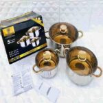 Premium 3-Pot Original Stainless Steel Cookware – 5-Layer Thermal Collection