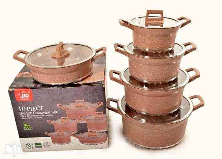 5 Set Pot Original Granite Cookware – Premium Die-Cast Non-Stick Collection