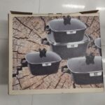 4 Pcs Set Pot Non-Stick Granite Cookware NGG – High-Performance Die-Cast Marble Series
