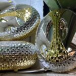 3-Set Luxury Disco Basket Insulated Food Warmer with Dual-Tone Chrome & Gold Finish